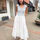 Liana Knit & Cotton Midi Dress