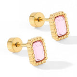 Screwback Stud Earrings - Madison Pink