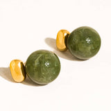 Velisse Jade Marble Statement Earrings