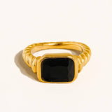 Black Laverne Cz Cocktail Ring