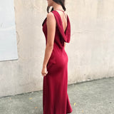 Mireya Satin Cowl Neck Dress