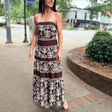 Cocoa Palm Strapless Maxi Dress