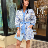 Liz Crossbody Bag Woven Blue