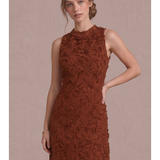 Sienna Floral Appliqué Sleeveless Midi Dress