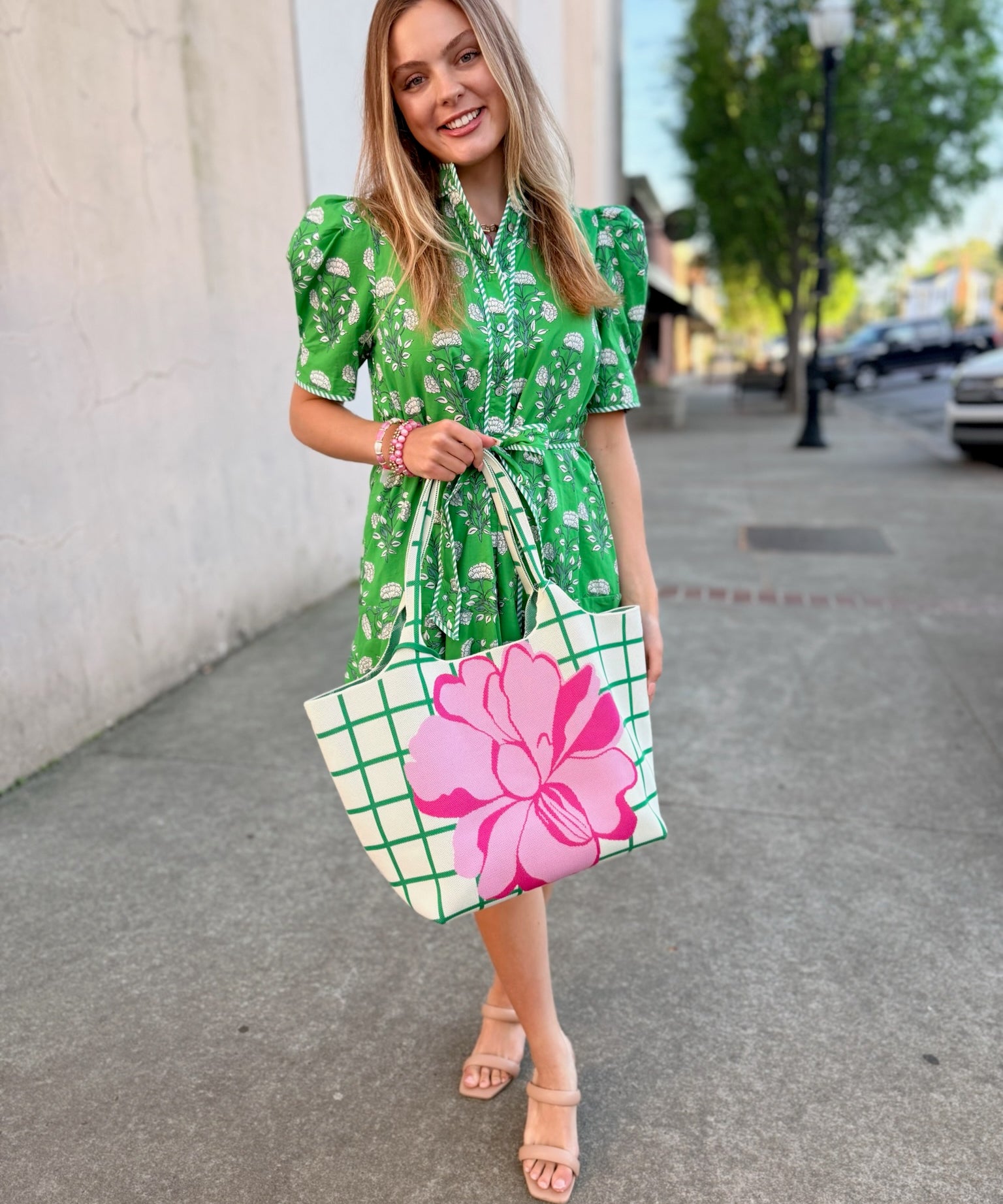 Print Short Puff Sleeve Mini Dress - Green Firefly Boutique Print Short Puff Sleeve Mini Dress - Green Firefly Boutique