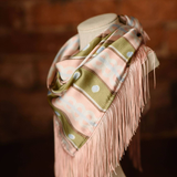 Trendy Stripe & Dot Print Fringe Scarf