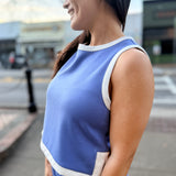 Solid Sleeveless Knit Top - Chambray