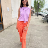 Solid Sleeveless Knit Top - Light Pink