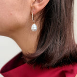Vivienne Pavé Pearl Drop Earrings – Ivory