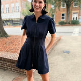 Twill Utility Mini Dress - Navy
