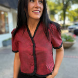 Red Black Tarra Checkered Top