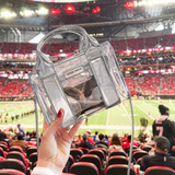 Game Day Clear Stadium Crossbody Jelly Bag - Silver Chrome