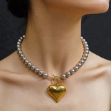 Raissa Two Tone Heart Necklace