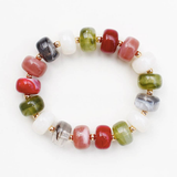 Harper Dark Multi-Tone Acrylic Beaded Stretch Bracelet