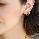 Lavender Bloom Long Chain Drop Earrings