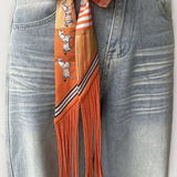 Printed Fringed Detail Scarf - 11