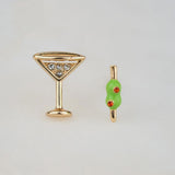 Tini Cocktail Martini & Lime Stud Earrings