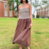 Mocha Coast Strapless Midi Dress