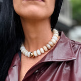 Valencia Coastal Resin Beaded Necklace - White