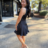 Black Drape Neck Dress