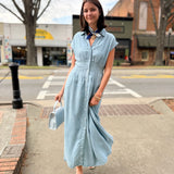 Leona Light Blue Midi Dress