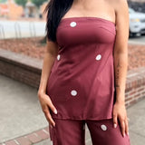 Strapless Polka Dot Top