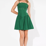 Green Amila Low Waist Mini Dress
