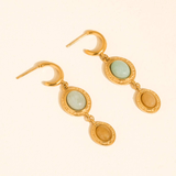 Elowen Two-Tone Stone Drop Earrings