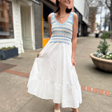 Liana Knit & Cotton Midi Dress
