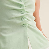 Minty Muse Ruched Button Cami