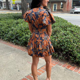 Lia Floral Puff Sleeve Fit & Flare Mini Dress