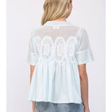 Baby Blue Whisper Lace Mesh Top