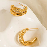 Ghislaine Braided Double Hoop Earring