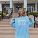 Greek Floral Embroidered Mock-Neck Sweatshirt