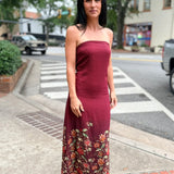 Isla Border Floral Strapless Maxi Dress