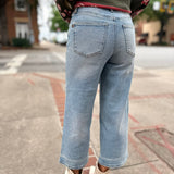 Coastal Breeze Cropped Wide Leg Jeans