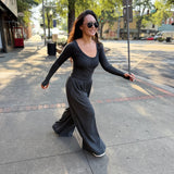 Hot Shot Wide Leg Onesie - Black