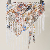 Elephant Print Fringe Scarf - 6