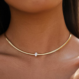 Odette Marquise CZ Box Chain Choker Necklace