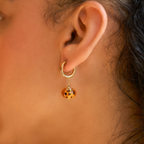 Sienna Tortoiseshell Bead Hoop Earrings