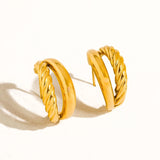 Ghislaine Braided Double Hoop Earring