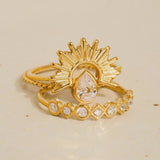 Françoise Sun Stone Cz Layered Ring