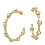 Pearl Cove Hammered Hoop Earrings