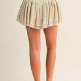 Meadow Lace-Up Ruffle Mini Skirt