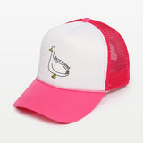 Fuchsia Silly Goose Embroidery Trucker Hat