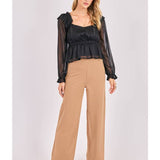 Taupe Astrid Super Stretch Pull On Straight Pant