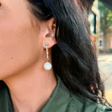 Pearl Luxe Sparkle Hoop Earrings