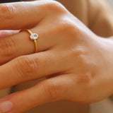 Boris 18K Gold CZ Square Thin Ring