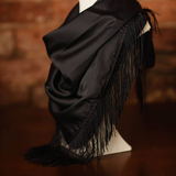 Luxe Fringe Square Scarf - Black