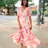 Annie Bloom Puff Sleeve Maxi Dress